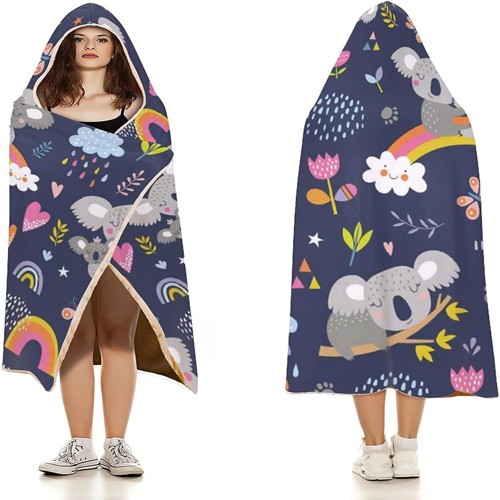 Full Sublimation Sherpa Hooded Blanket - Multiple Sizes Available 3