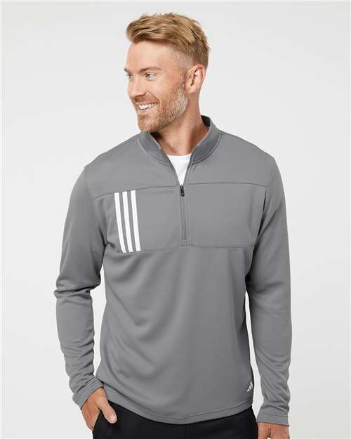 Men's 3-Stripes Double-Knit Quarter-Zip Pullover - A482 44