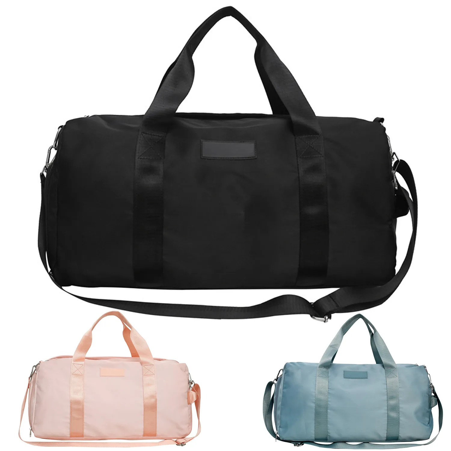 Nylon Travel Duffle Bag with Shoe Compartment & Wet Pocket 4