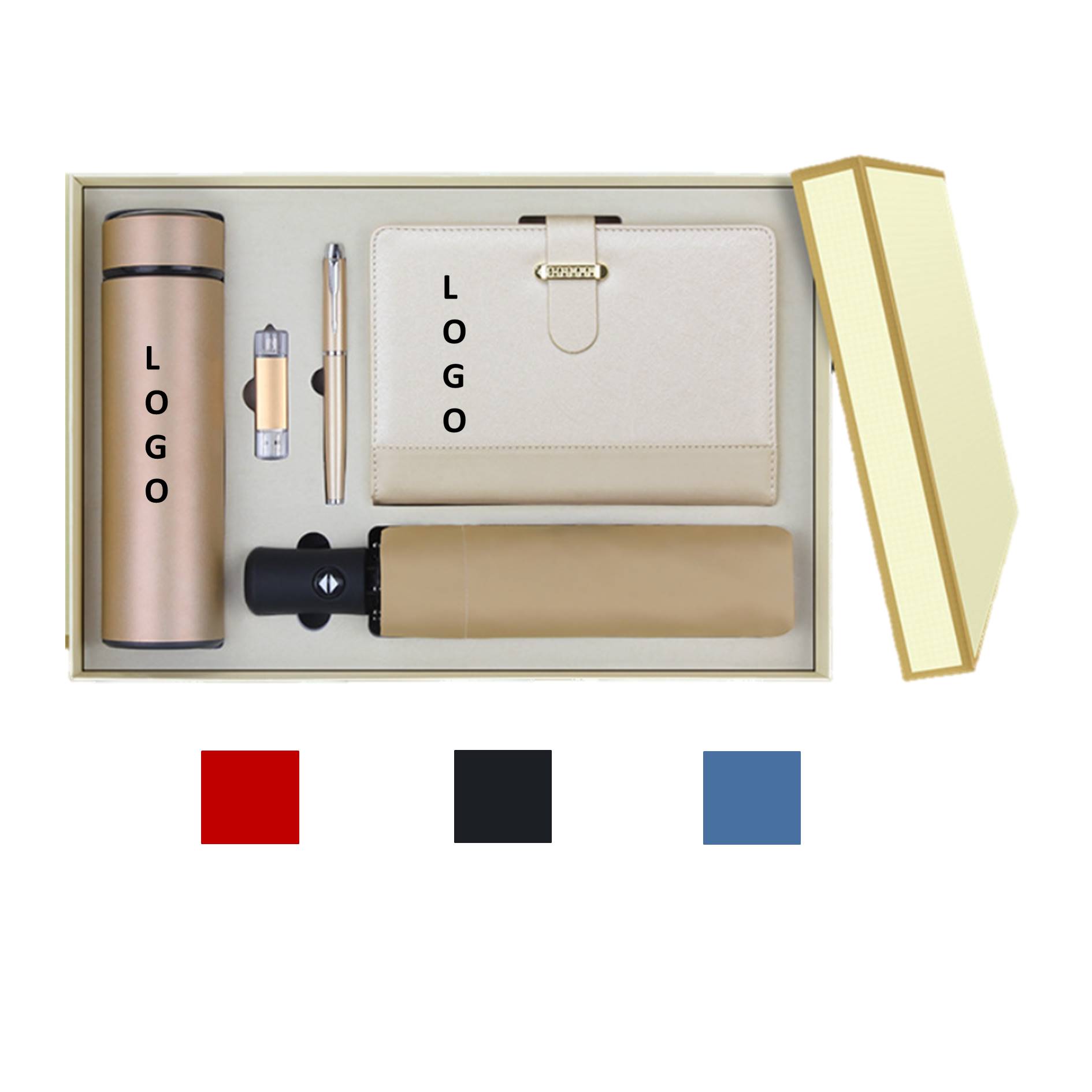 Tumbler And Umbrella Notebook With Usb Flash Pen Gift Box 1