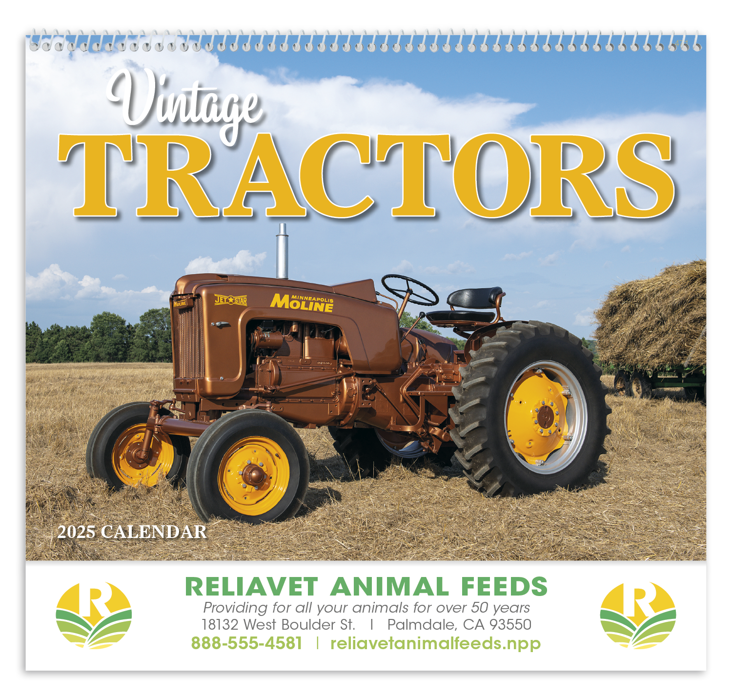 HotLine® Products Vintage Tractors Appointment Calendar - Spiral 8