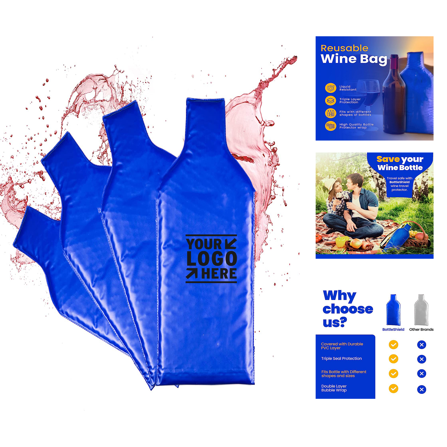 Reusable Wine Protector Travel Bag