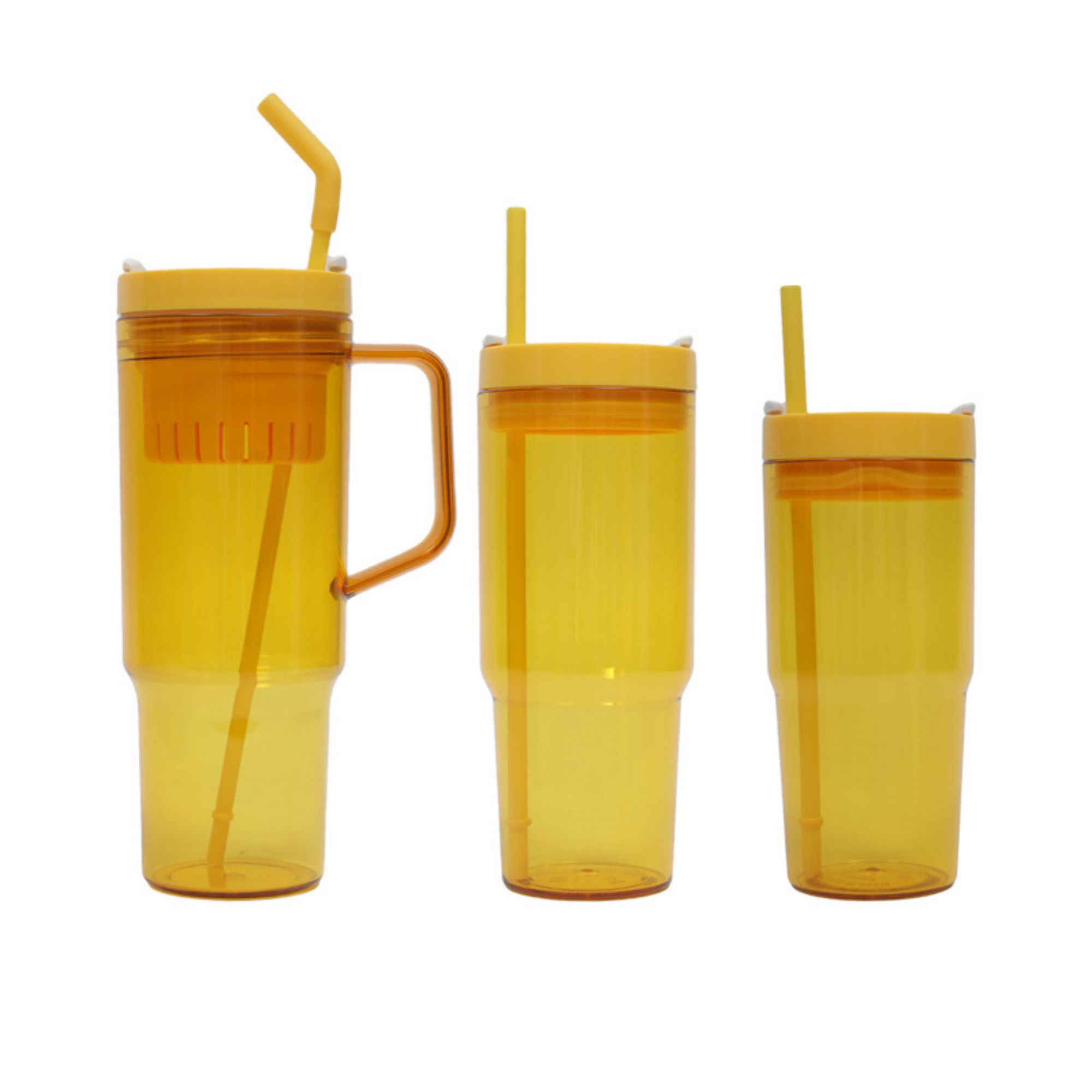 Three Pieces Straw Handle Cup Set 3