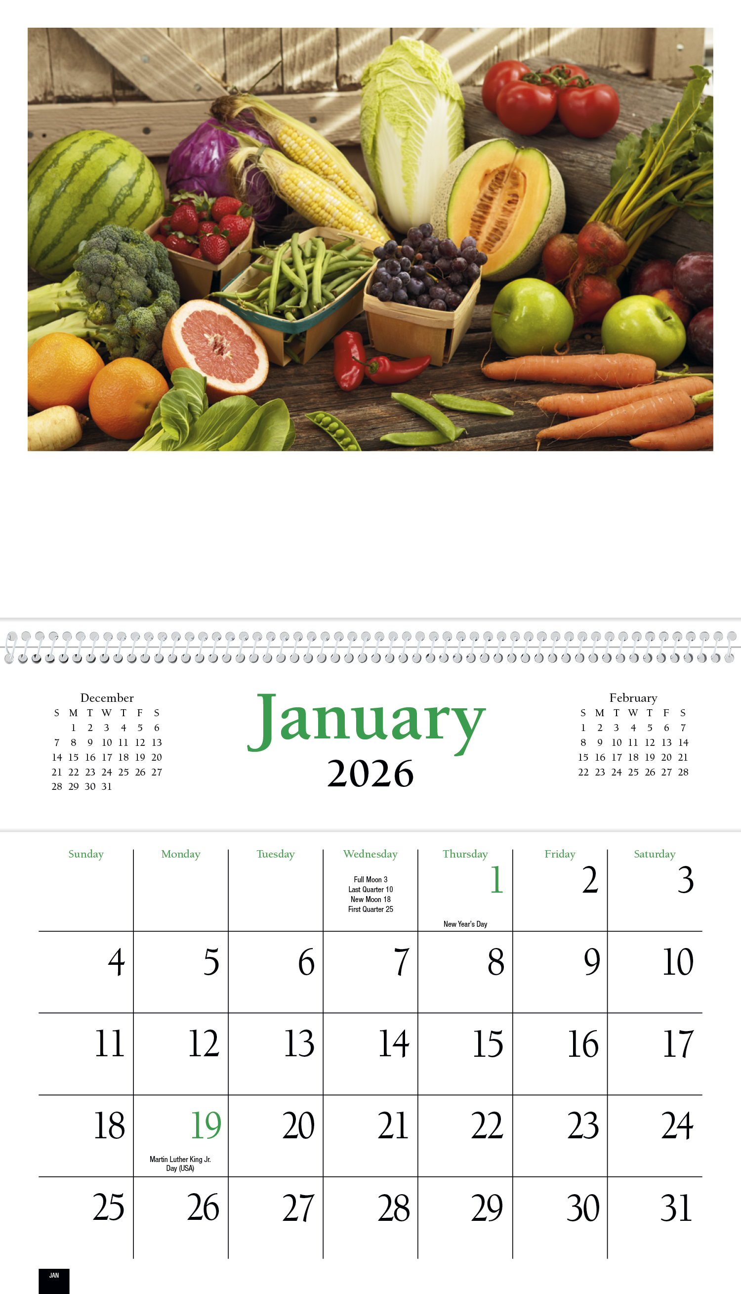 HotLine® Products Pocket Cookbook Calendar 36