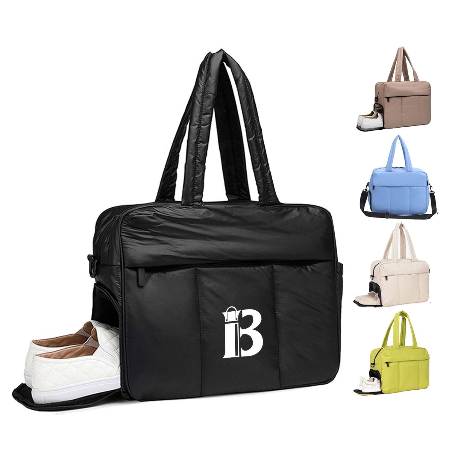 Lightweight Travel Duffel bag w/ Shoe Compartmenttan