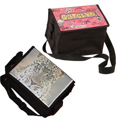 FULL COLOR IMPRINTED POLYESTER INSULATED LUNCH COOL BAG WITH ADJUSTABLE SHOULDER STRAP 2