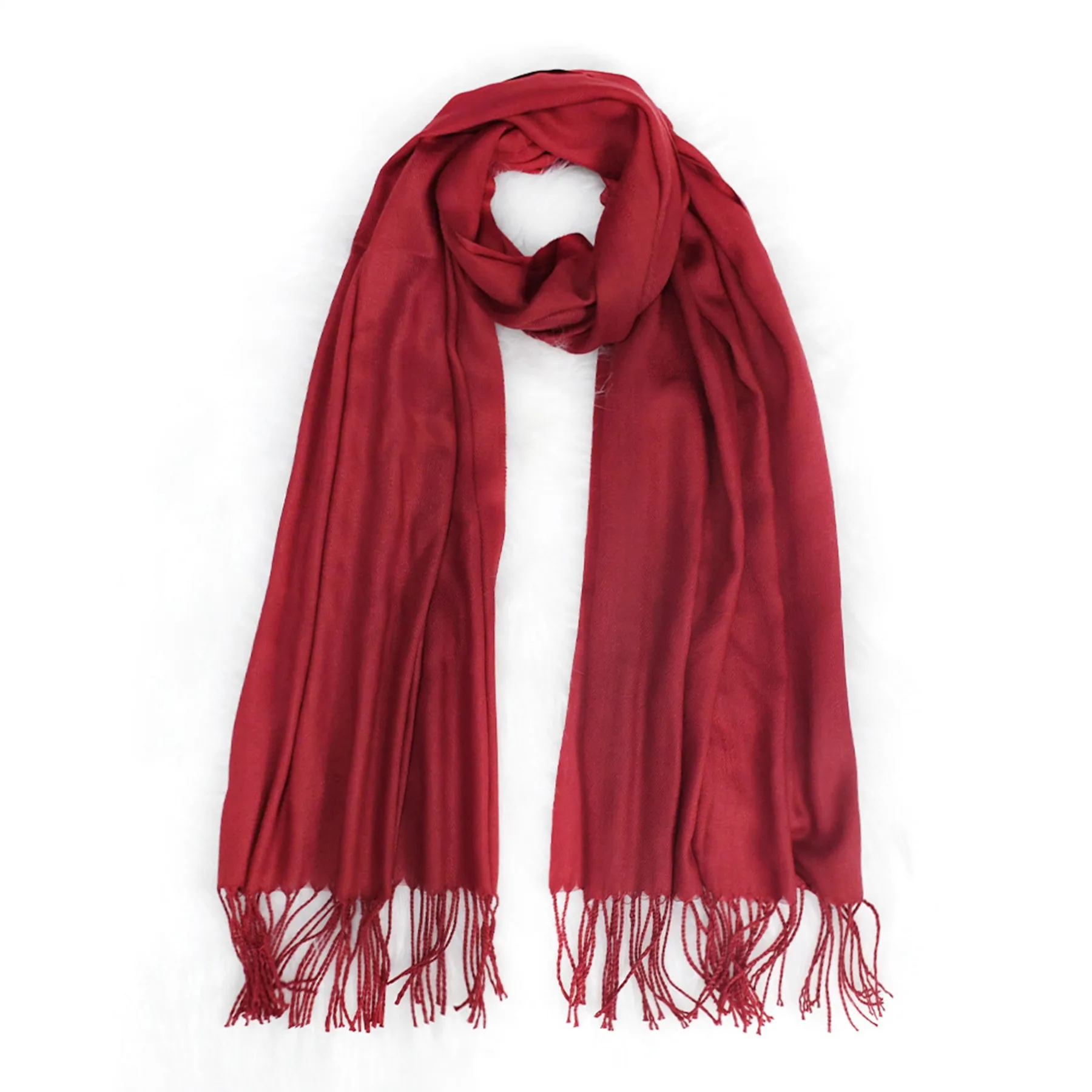 Soft Solid Shawl Wrap Scarf With Fringes MOQ 30PCS 14