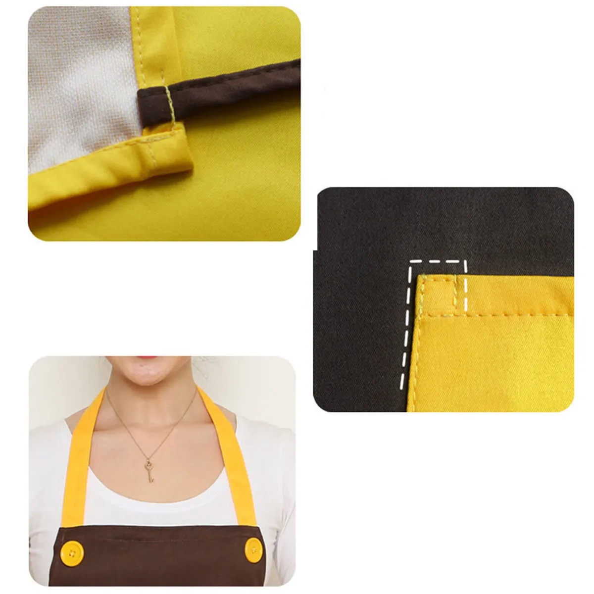Waterproof Polyester Apron With Cell Phone Pocket Pinafore 3