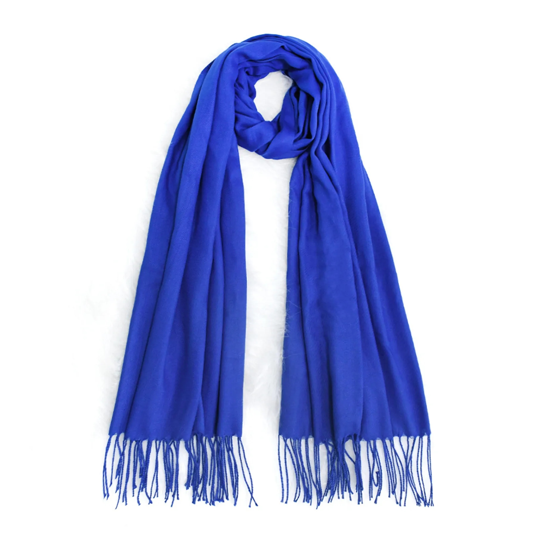 Soft Solid Shawl Wrap Scarf With Fringes MOQ 30PCS 16