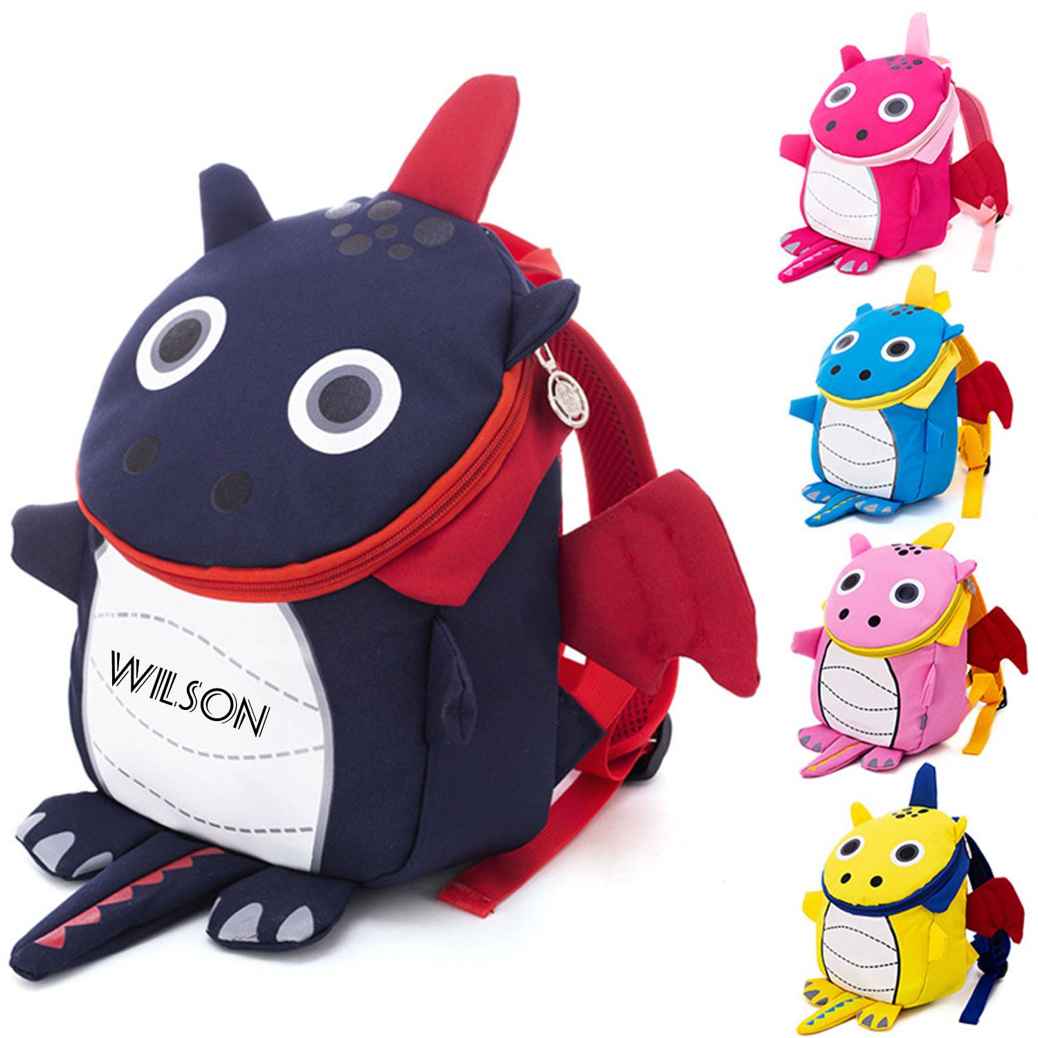 Nylon dinosaur cute anti-lost kid's backpack 4