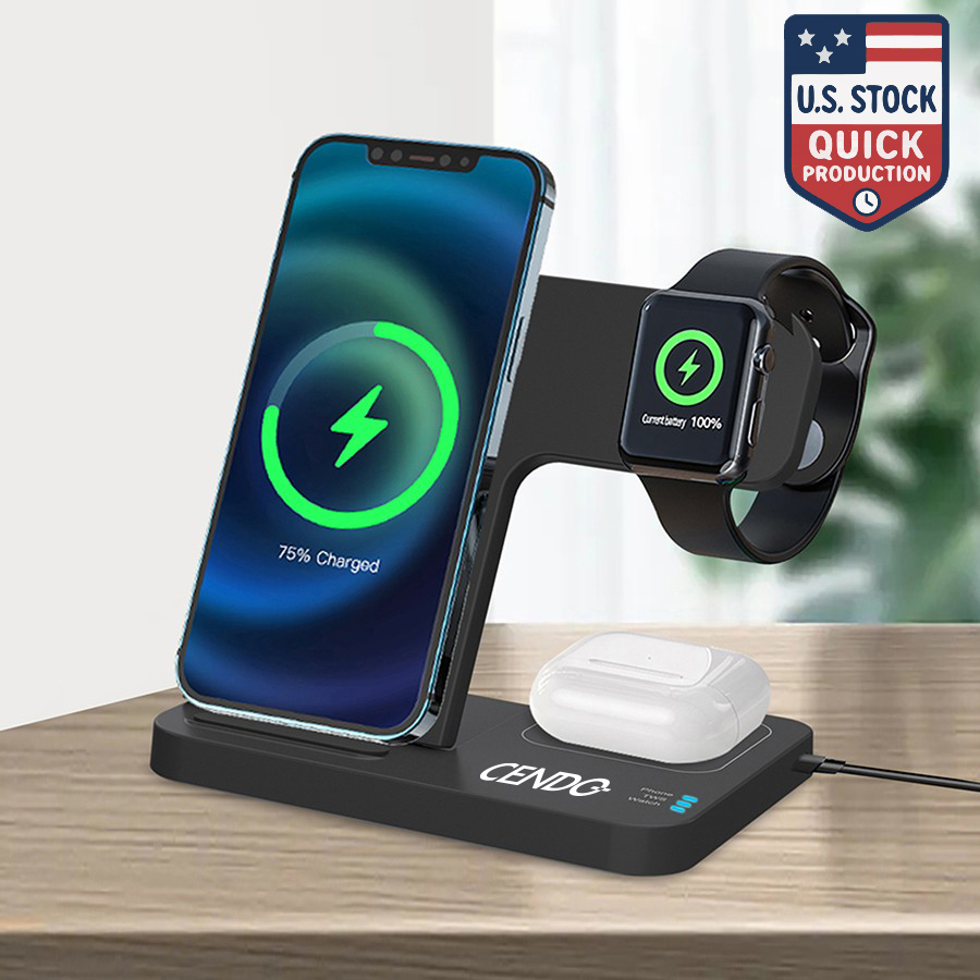 3-in-1 Foldable 15W Fast Wireless Charging Stand for Phone, Apple Watch & AirPods 22
