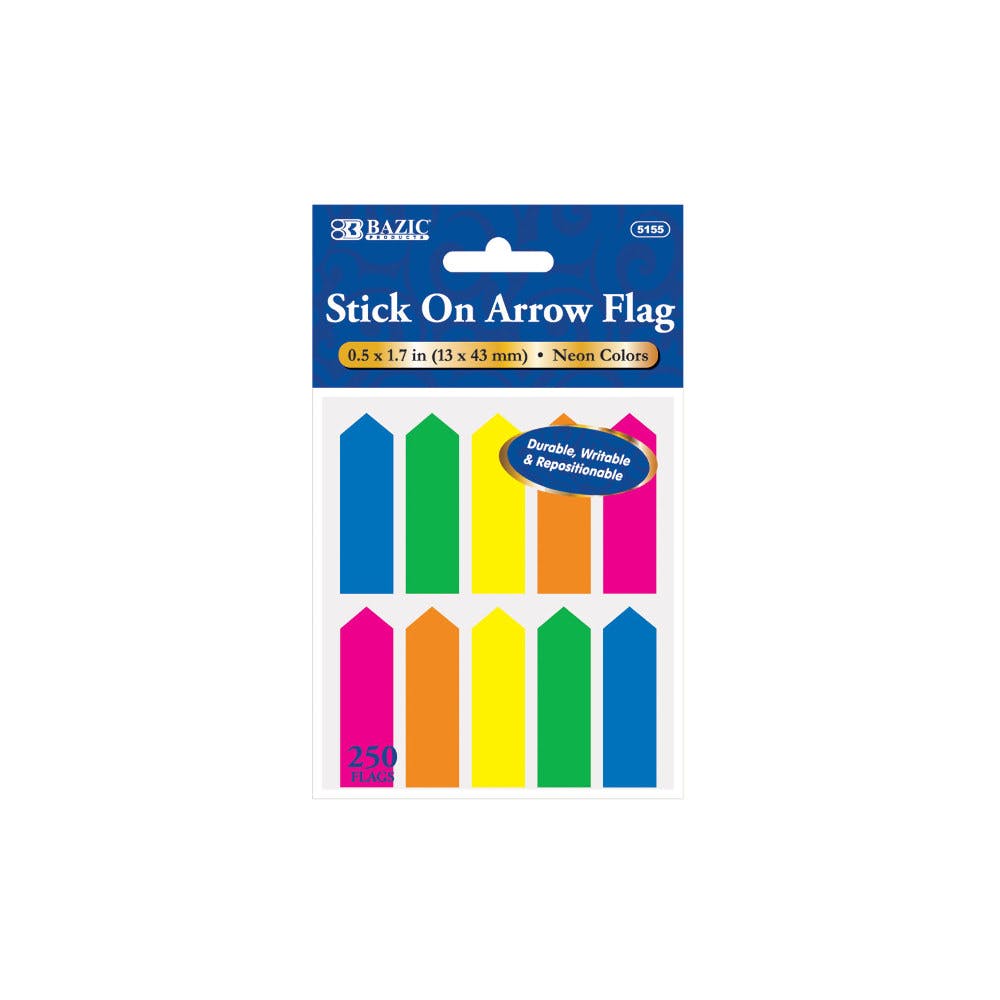 Stick-On Arrow Flags - 250 Count Neon Colors 2