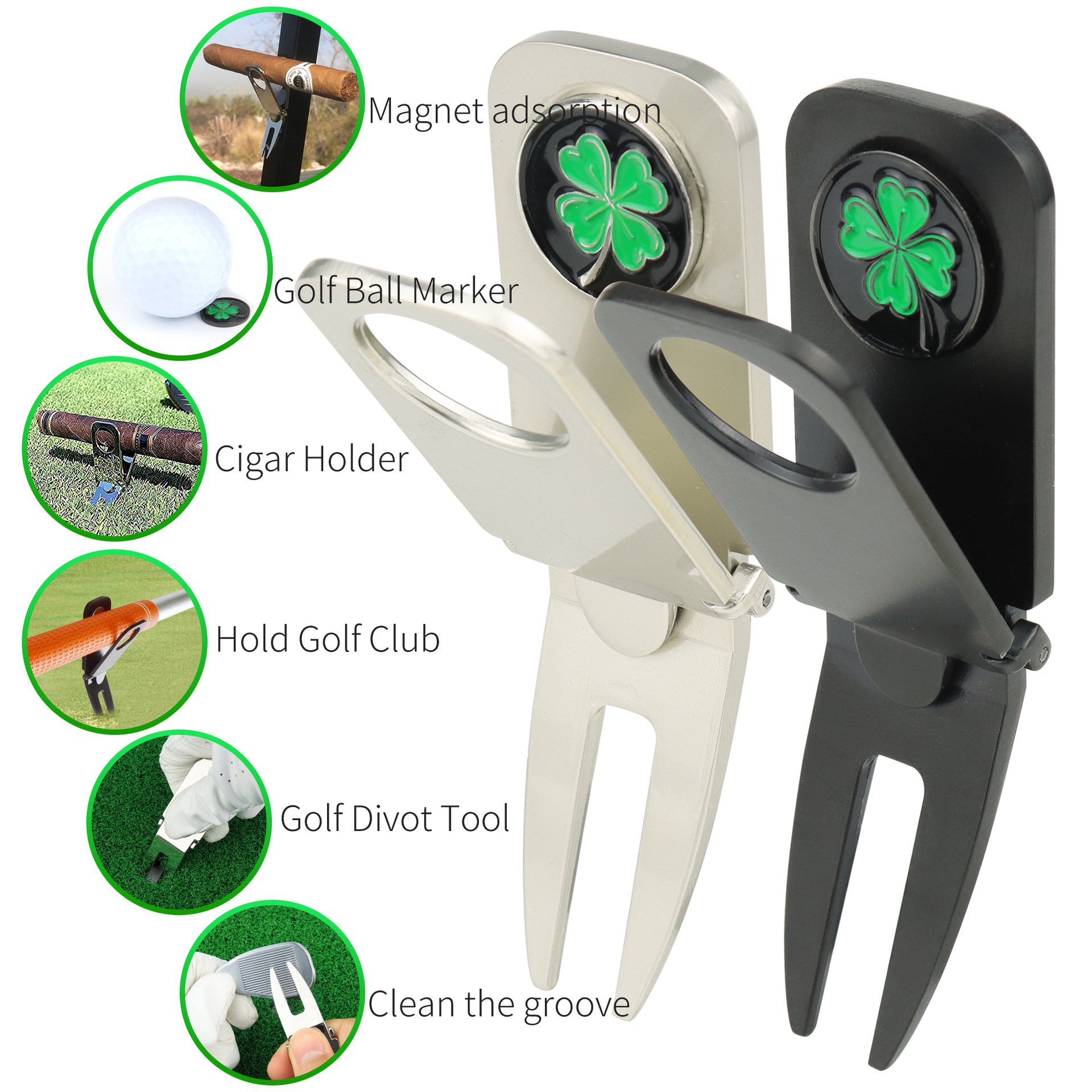 Golf Divot Repair Tool with Ball Marker 3