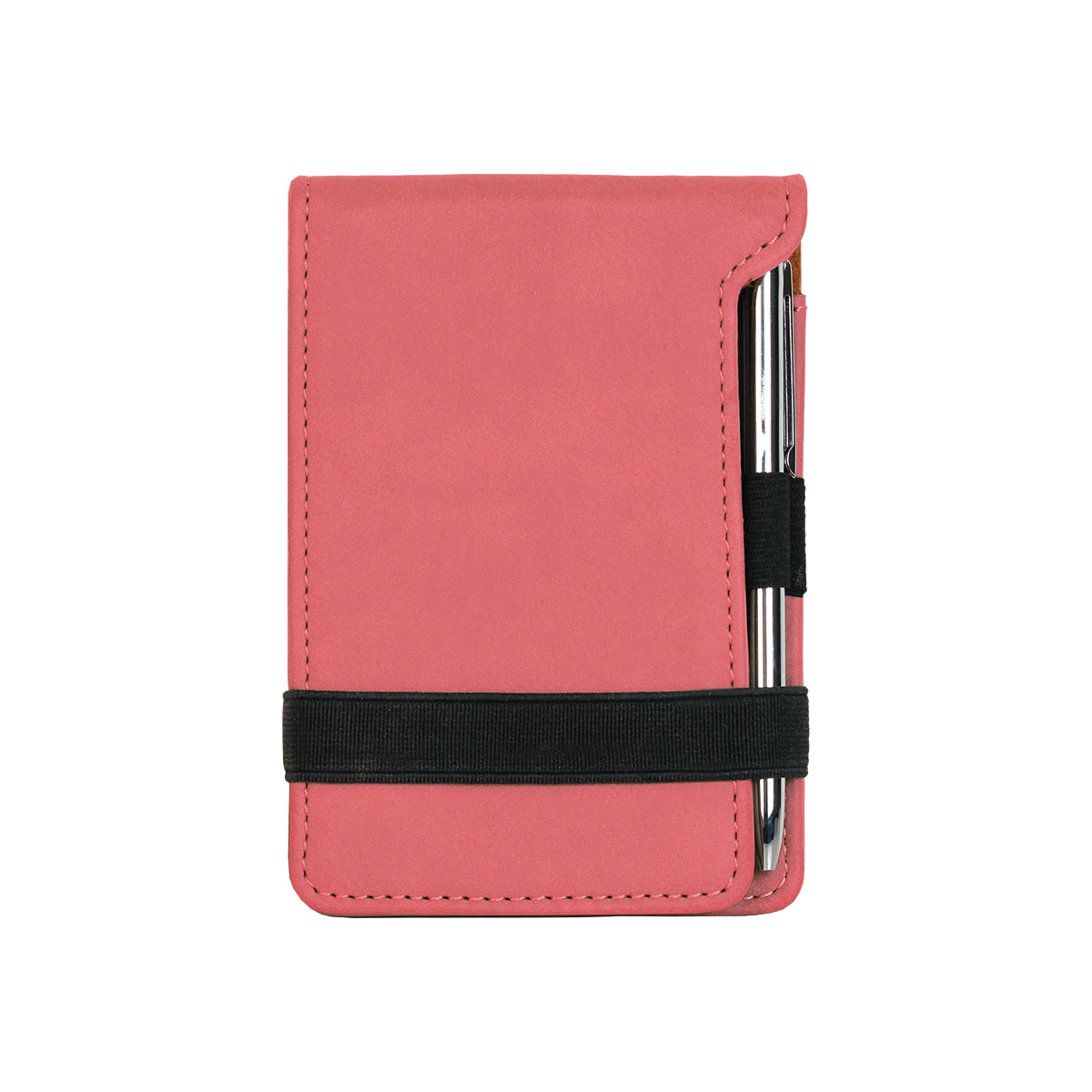 Pink Leatherette Mini Notepad with Pen 2