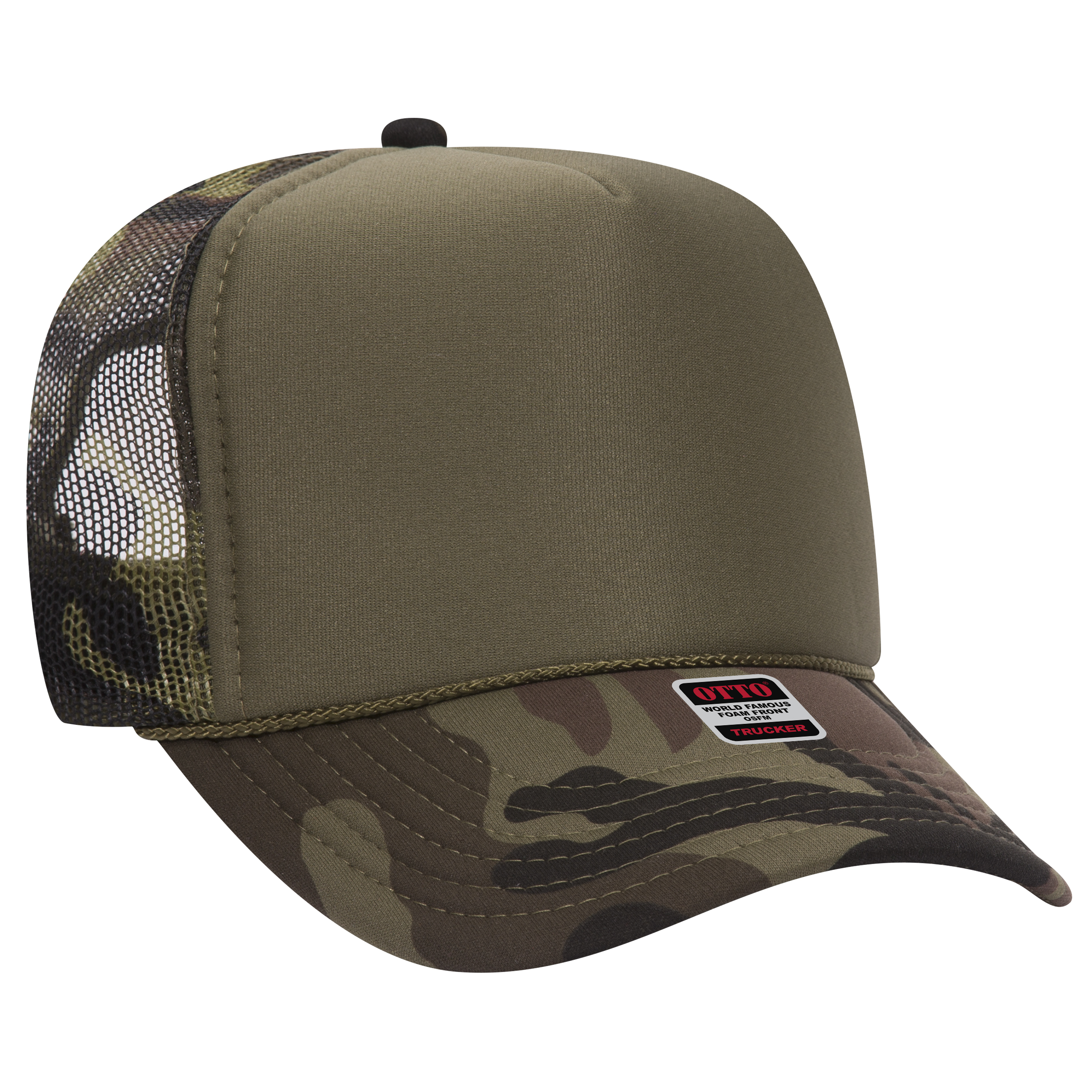 OTTO CAP® 5 Panel High Crown Mesh Back Trucker Hat 255