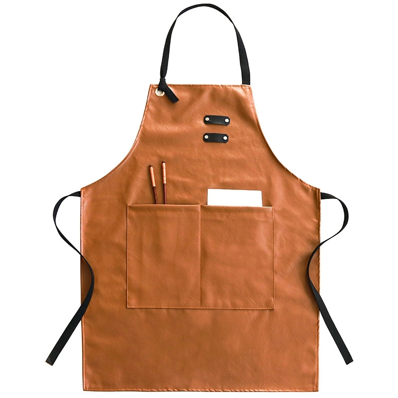 Custom PU Kitchen Apron with Large Pockets 5