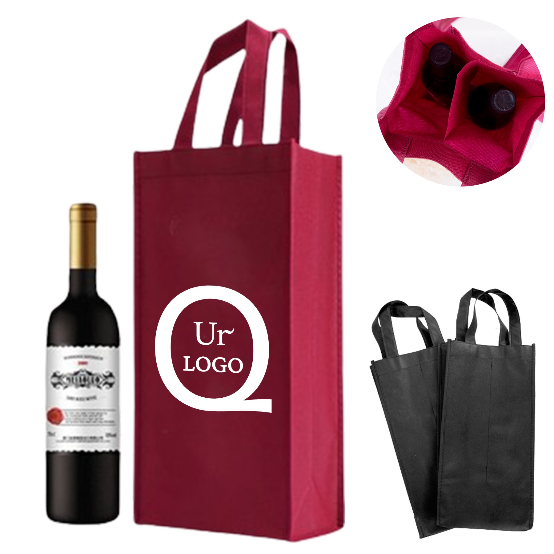 Double Bottles Wine Non-Woven Bag
