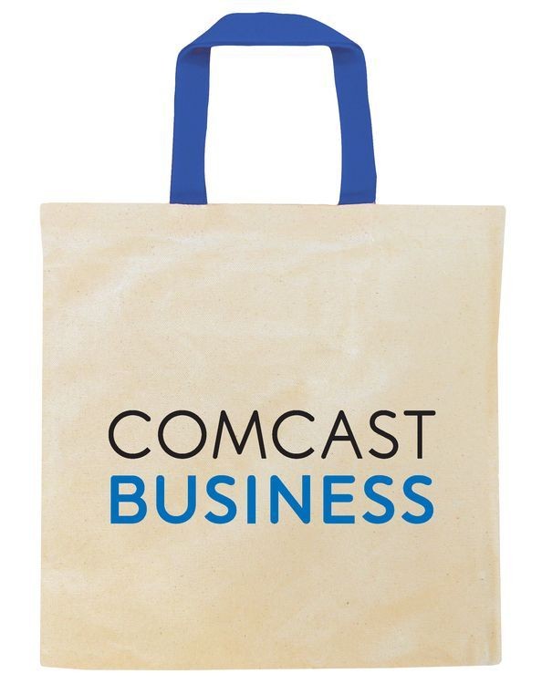 Large Leather Handle Designer Cotton Canvas Tote - 20.5"x13"x6.7"