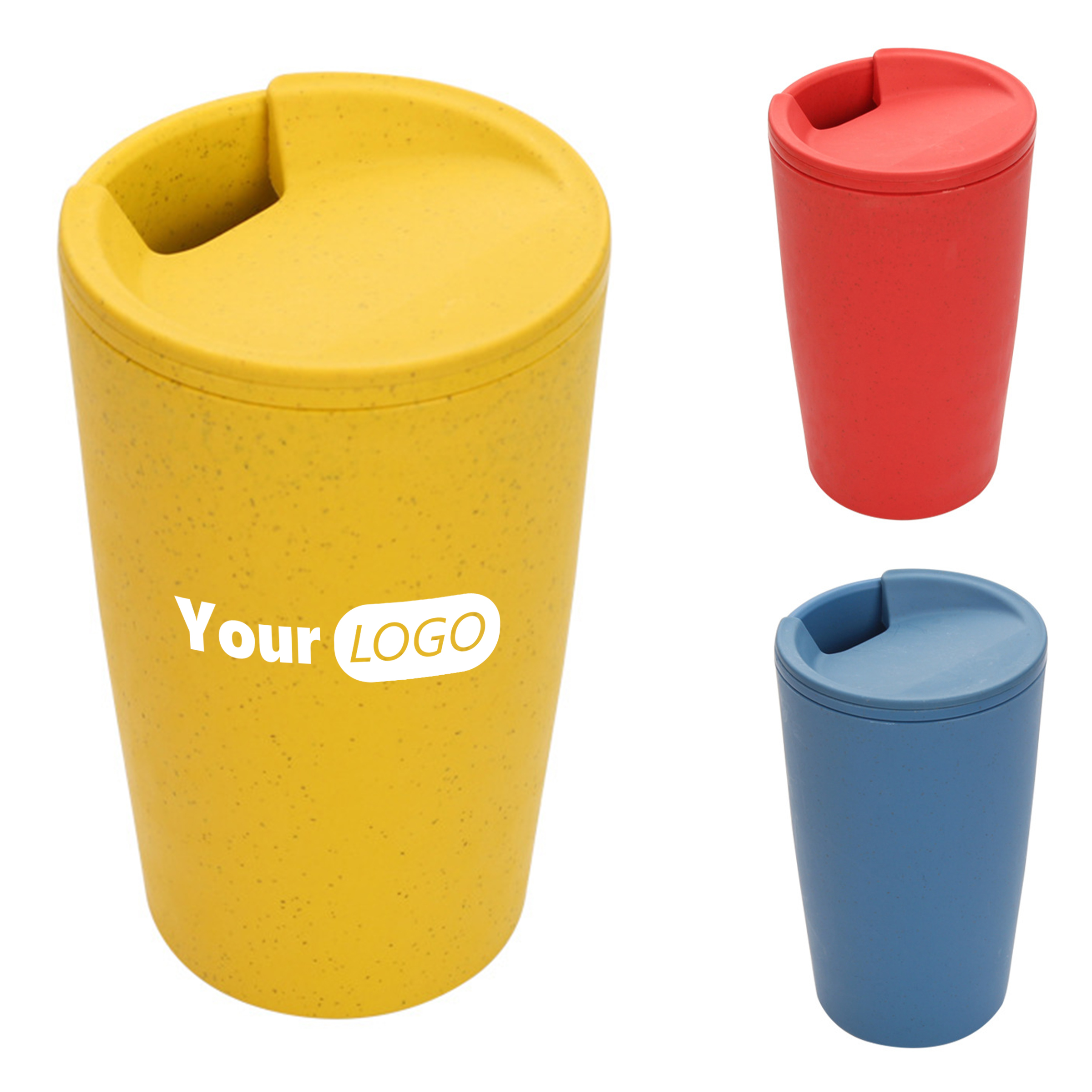Pp Solid Color Cup With Lid 4
