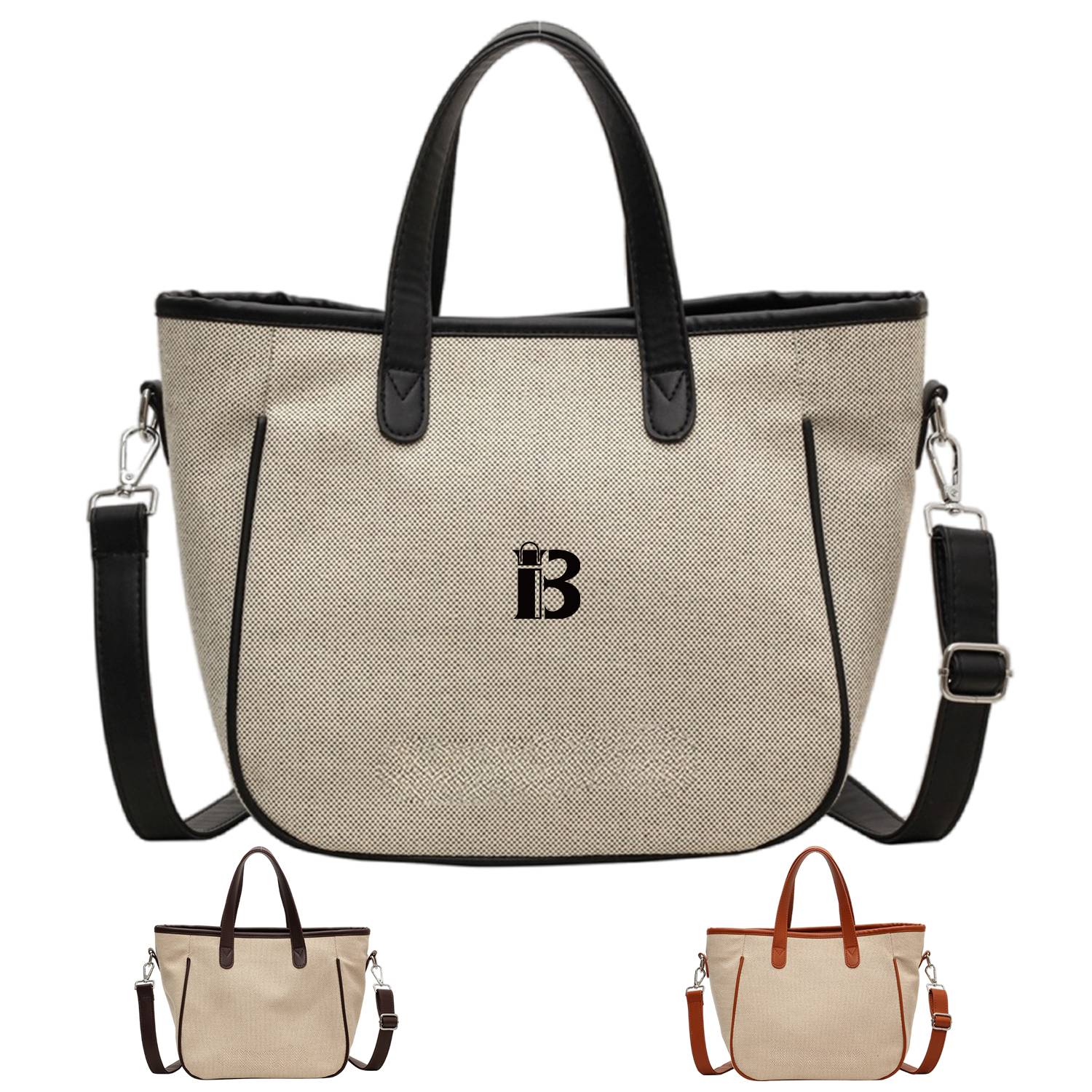Canvas Crossbody Bag Fashion Color Clash Tote for Women 3