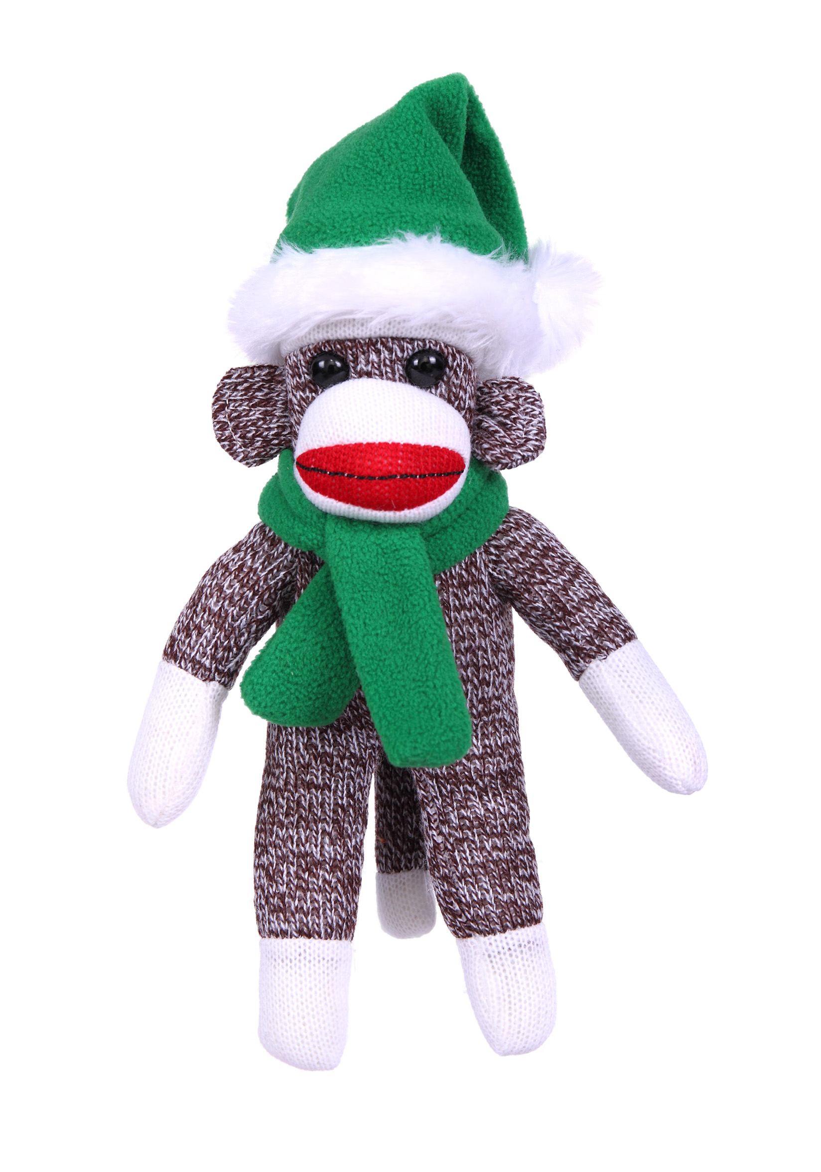 Orginal Sock Monkey (Plush) with Christmas Hat and Scarf
