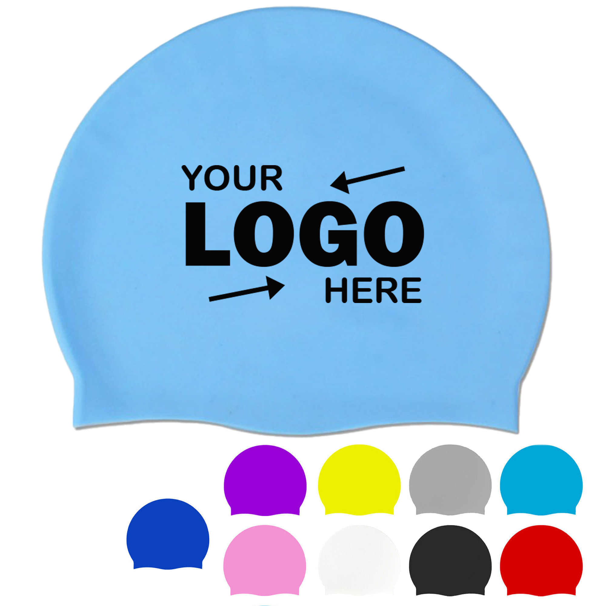 MOQ 50 Multicolored Silicone Swimming Cap 2