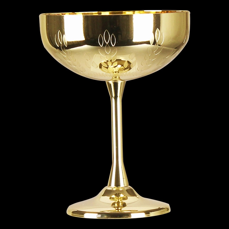 Custom 9 oz Stainless Steel Carved Martini Glass 2