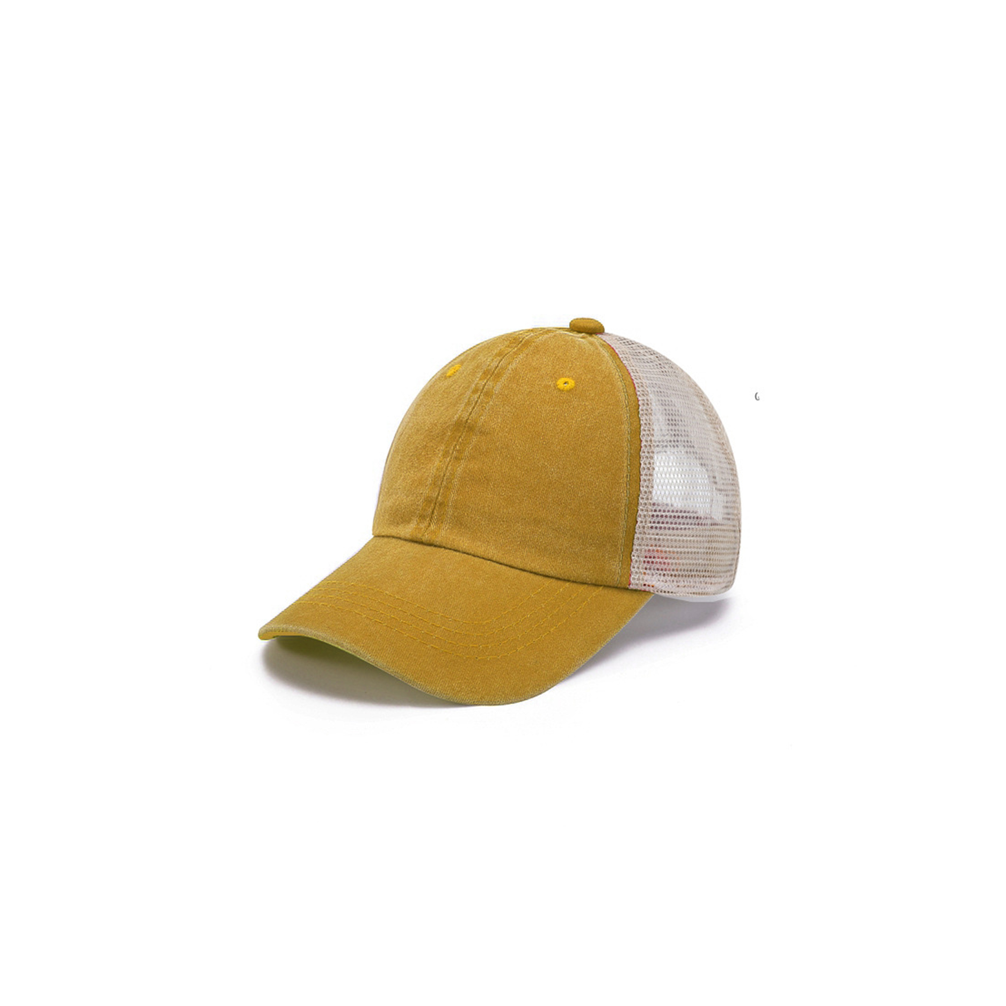 Washed Cotton Low Profile Baseball Cap With Mesh Back 2