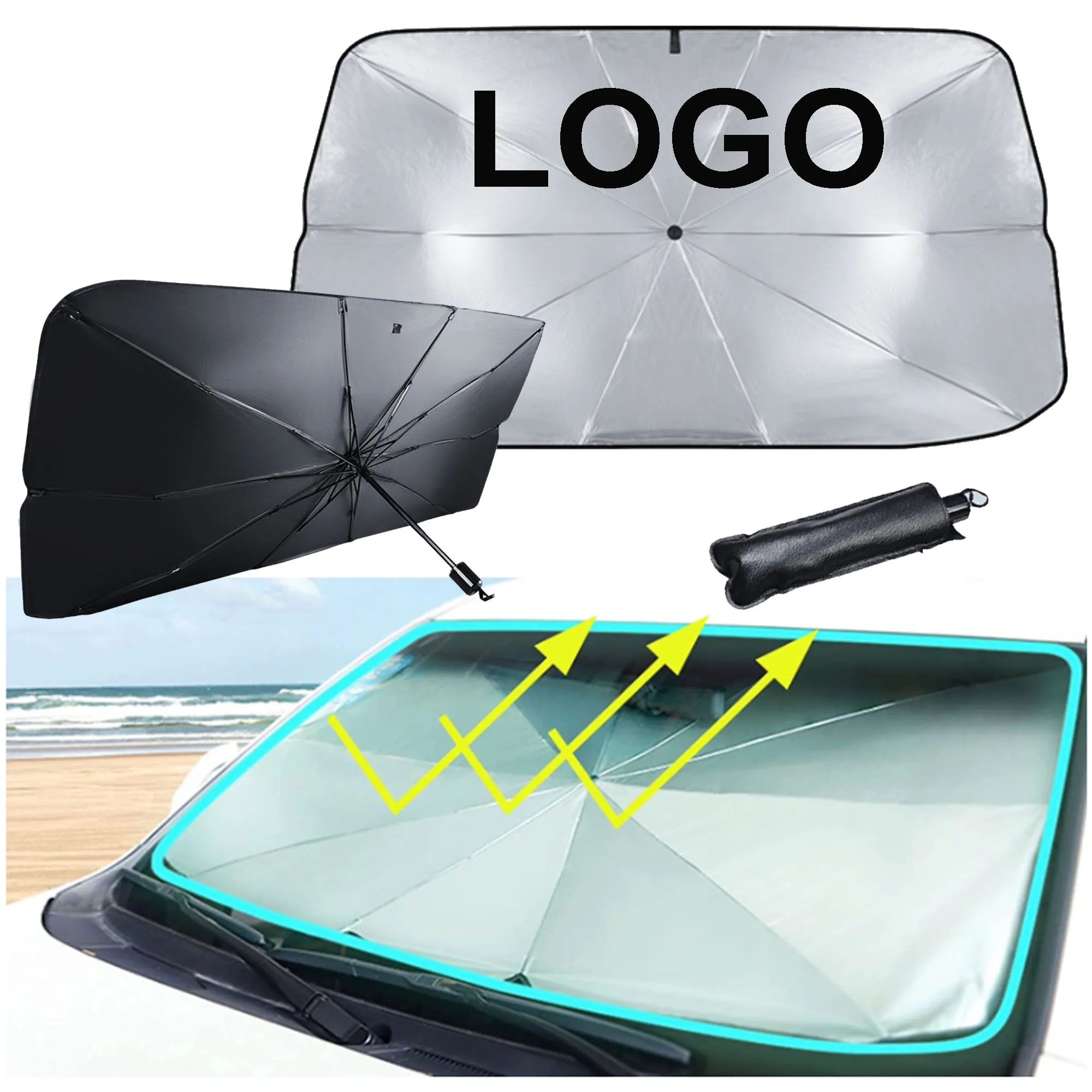 Foldable Automotive Windshield Sunshades Car Umbrella 2