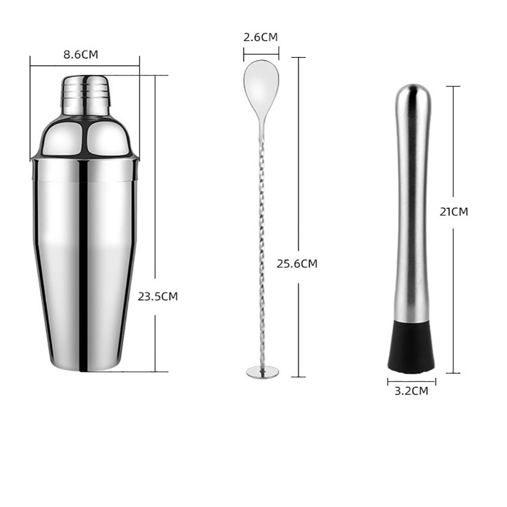 750ML Stainless Steel Cocktail Shaker Set 12PCS 4