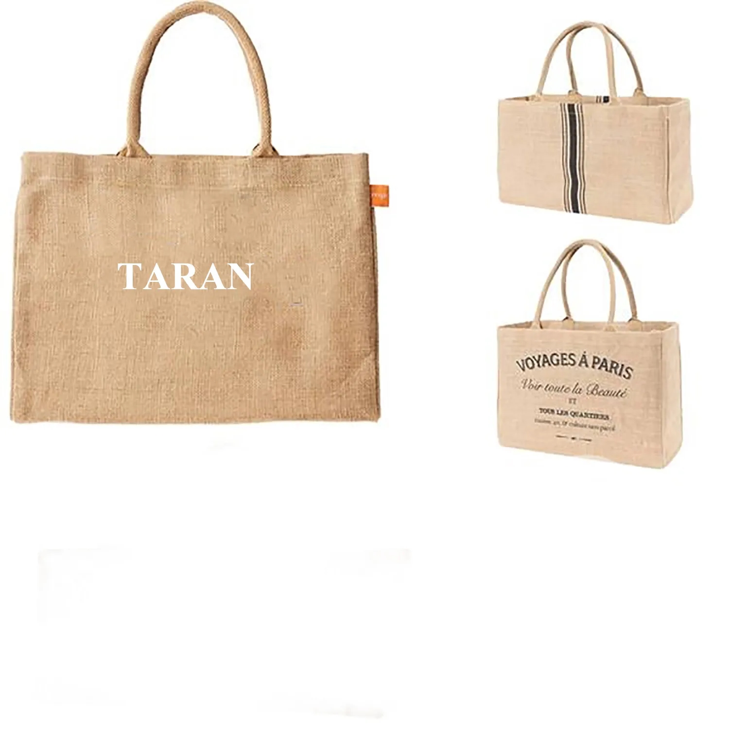 Cotton Jute Canvas Bag, custom tote bag with logo imprint 5