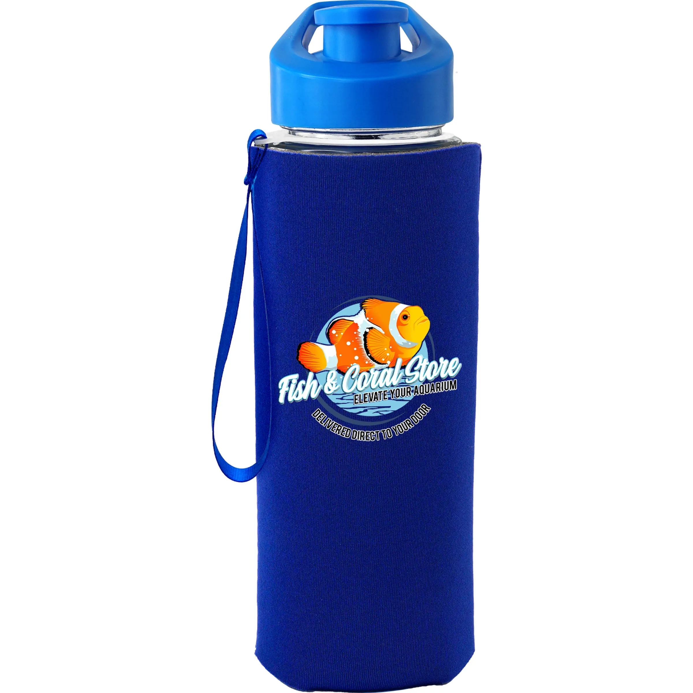 Easy Pour 22 oz Frosted Glass Sleeve Lanyard Bottle 5