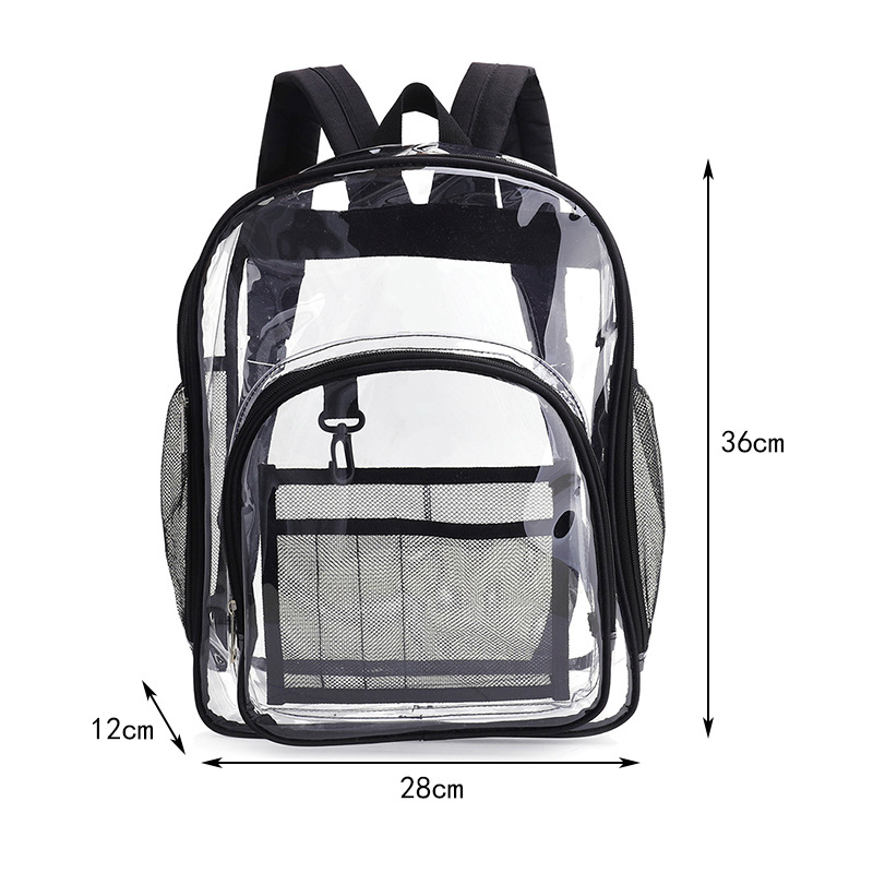 Medium Transparent See Through Plastic Clear Bookbags 7