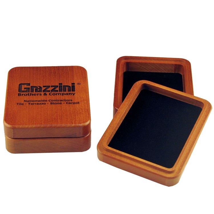 Wood Single Deck Playing Card Box with Cards, 3 1/2 x 4 1/2 x 1 3/8" 14