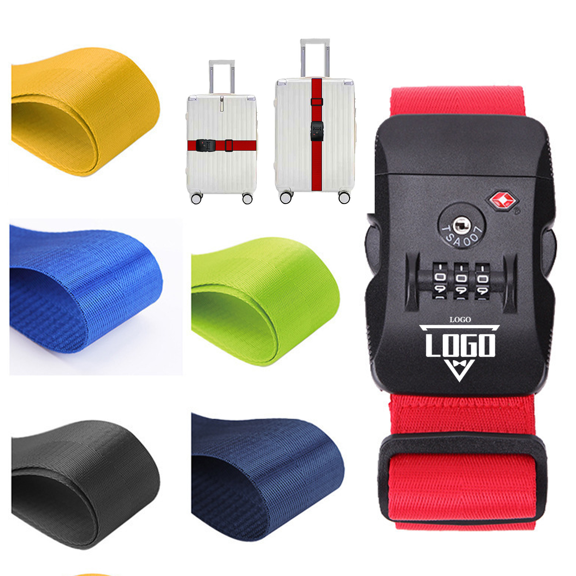 Durable Nylon Suitcase Belt With Secure TSA Combination Lock 1