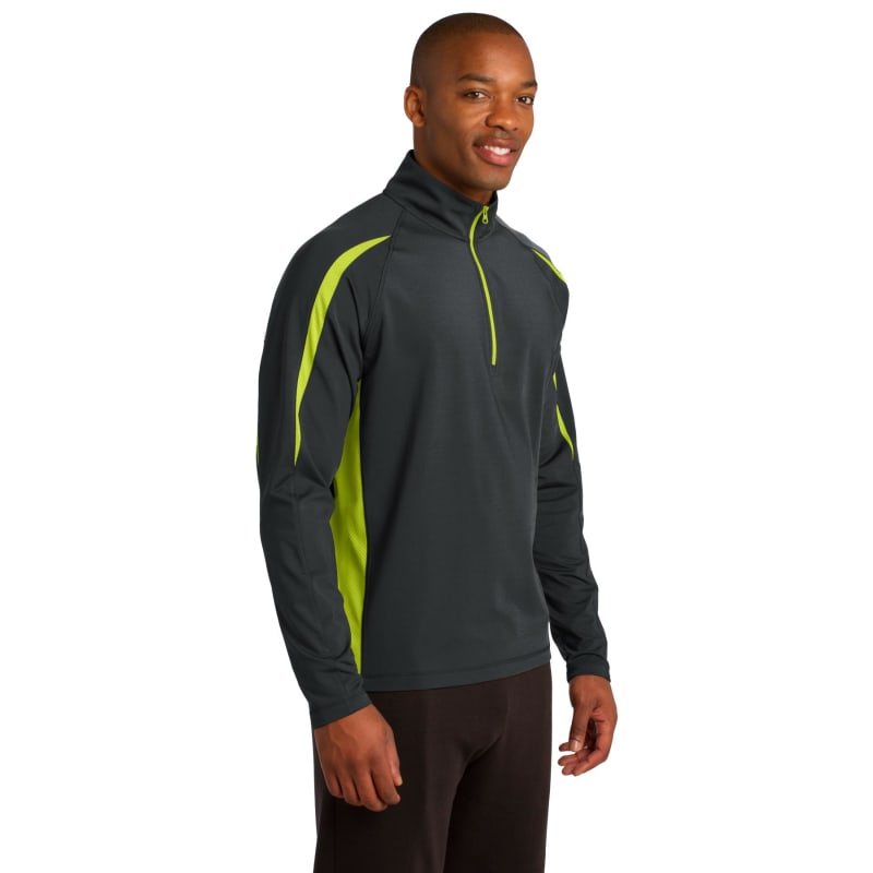Sport-Tek Sport-Wick Stretch 1/2-Zip Colorblock Pullover., custom hoodie or sweatshirt with logo imprint 25