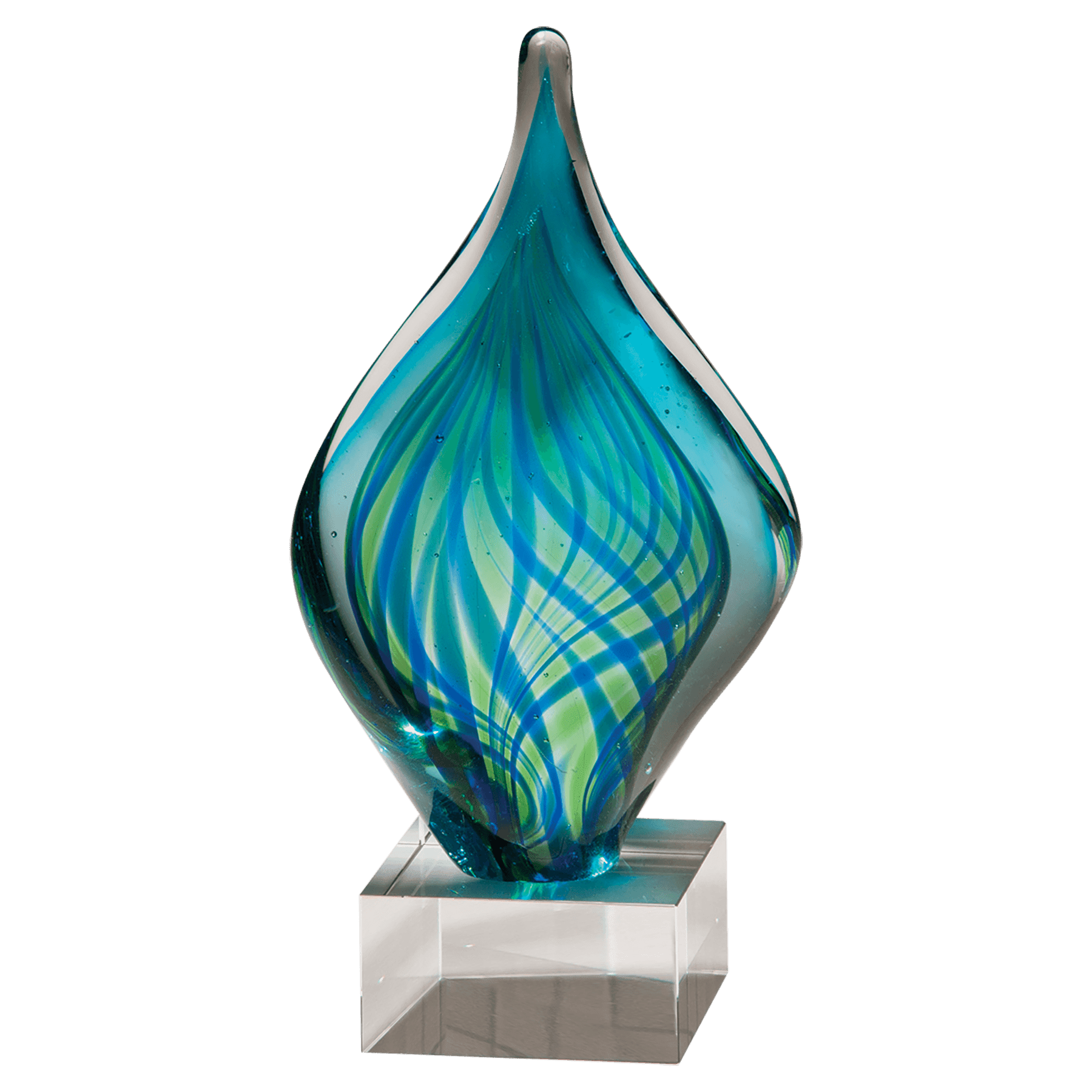 8.75" Blue And Green Twist Art Glass 2