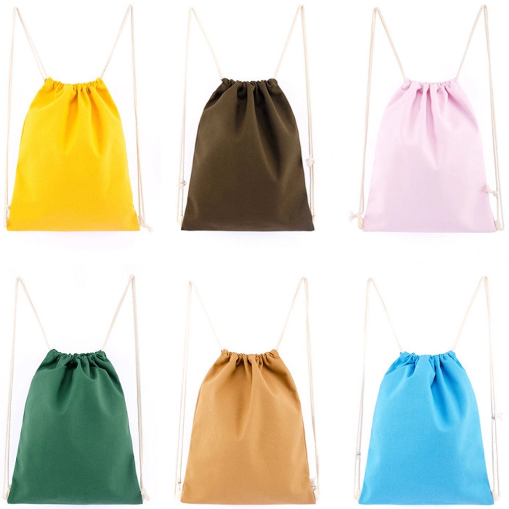 Marketing Cotton Canvas Drawstring Backpacks 4