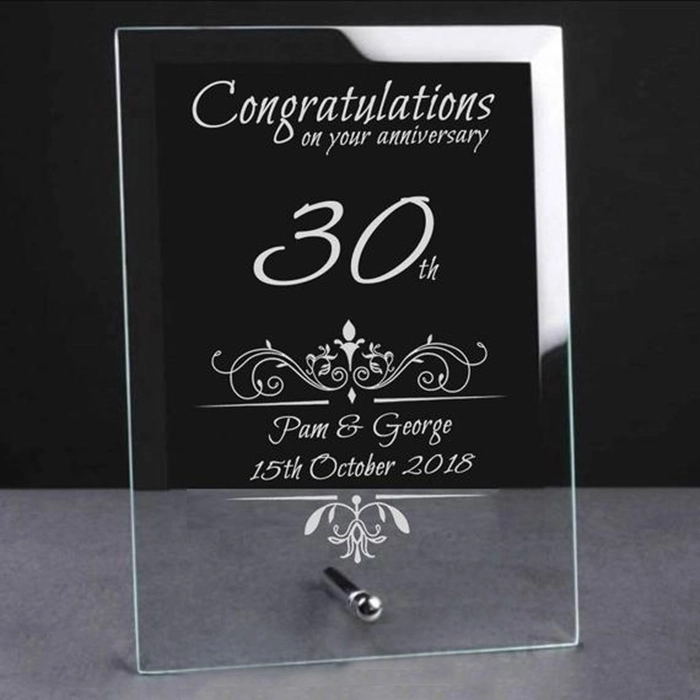 Personalized Anniversary Glass Plaque 5