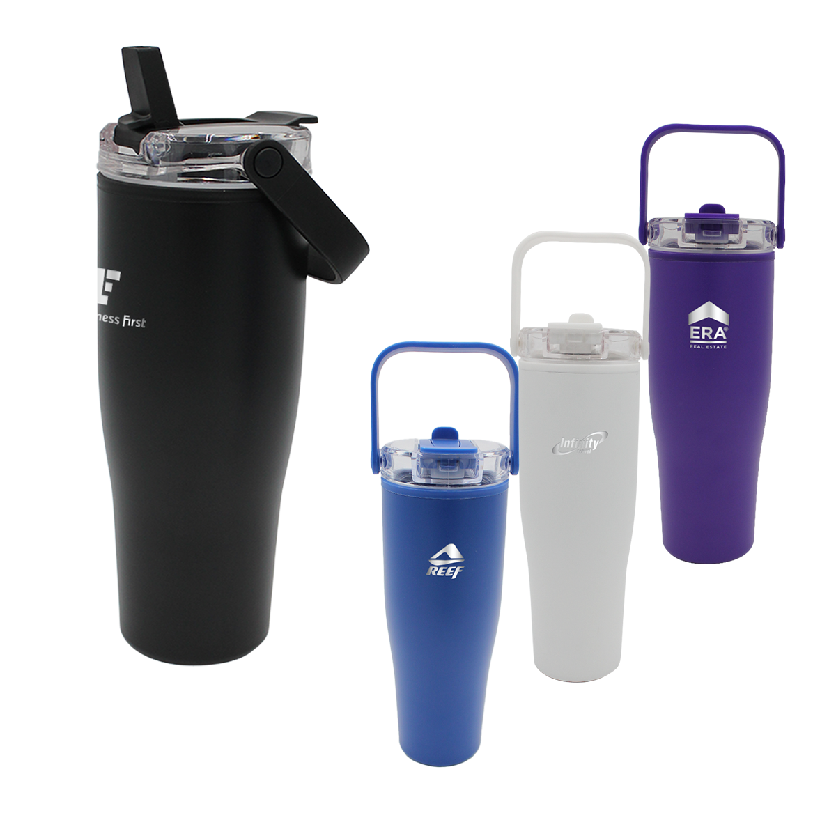 30 Oz. Recycled Tumbler with Handle Lid, Laser, Standard