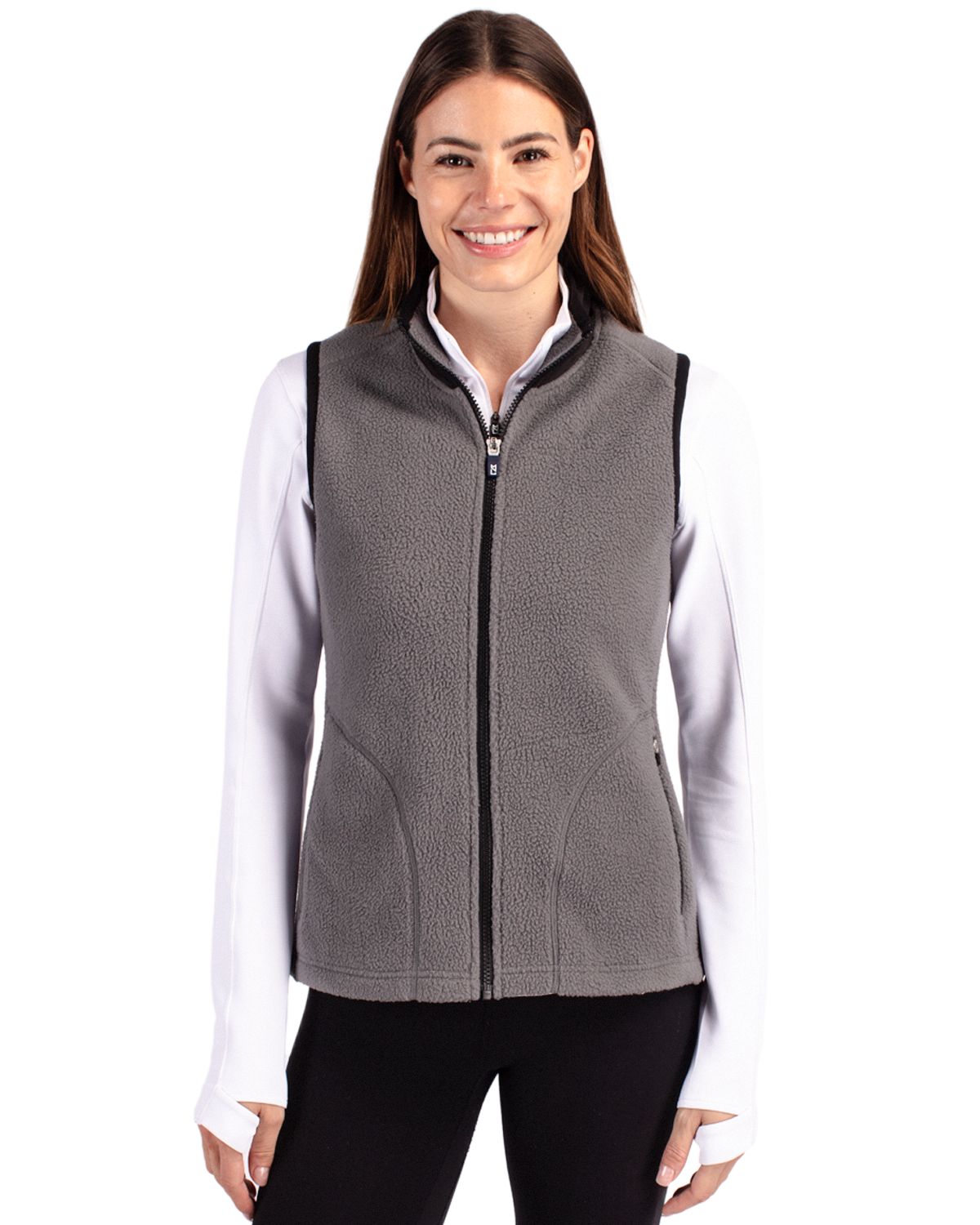 Cutter & Buck Cascade Epic Comfort Recycled Sherpa Fleece Womens Full Zip Vest 49