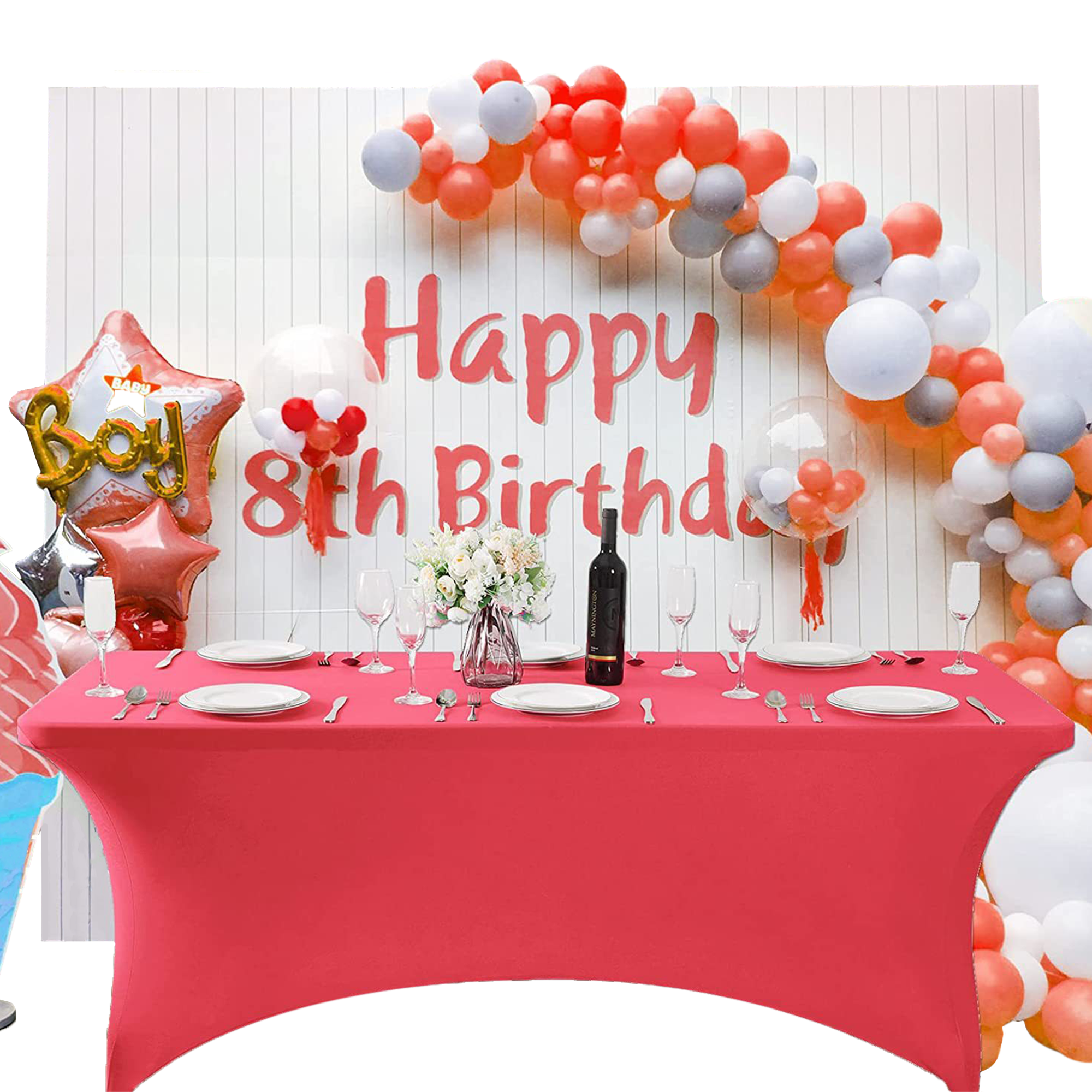 4 FT Stretch Tablecloth for Rectangular Tables 3