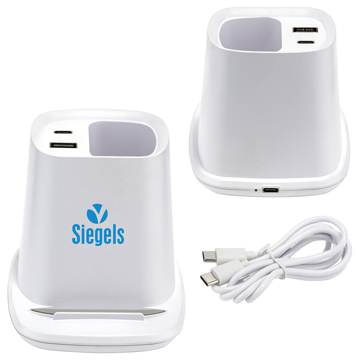 Annex Wireless Charging Stand with Dual Ports & Pen Holder 3