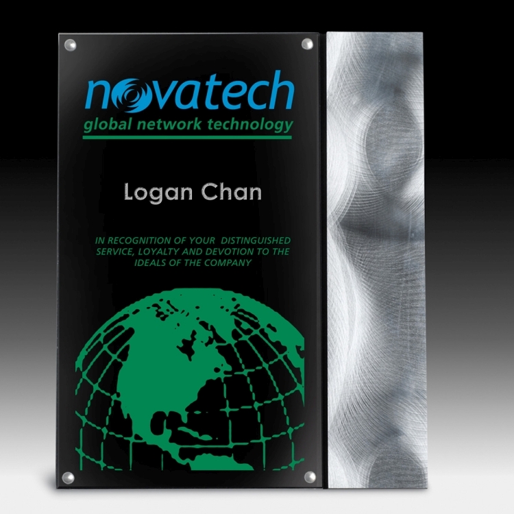 Striped Metal Plaque - Screen Print - (8" x 10" x 1/2") 6