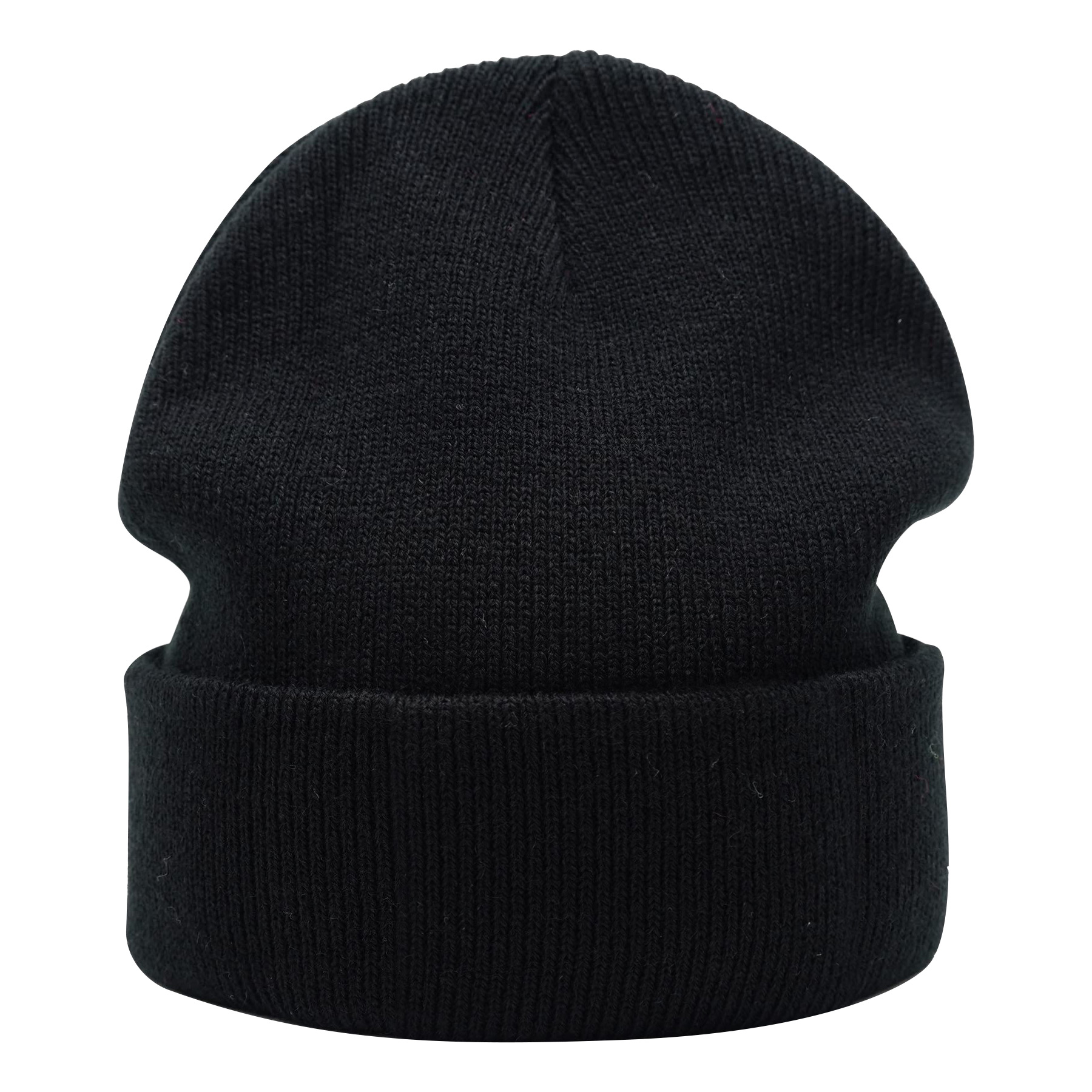 Embroidery Curled Solid Classic Beanie Knitted Cap 5