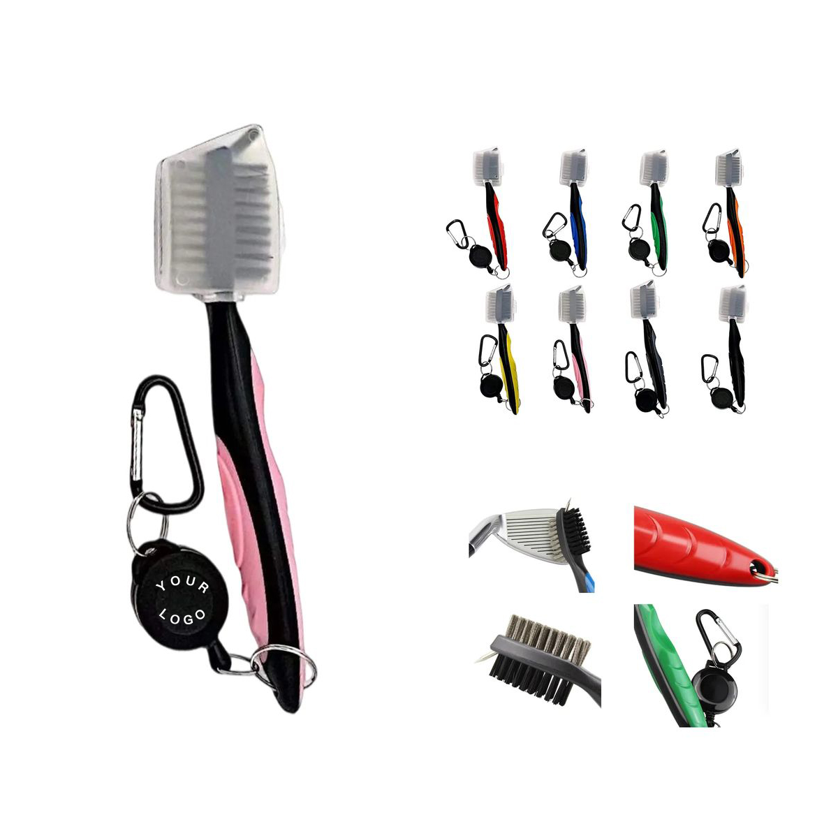 Portable Golf Club Brush with Wire Bristles 3
