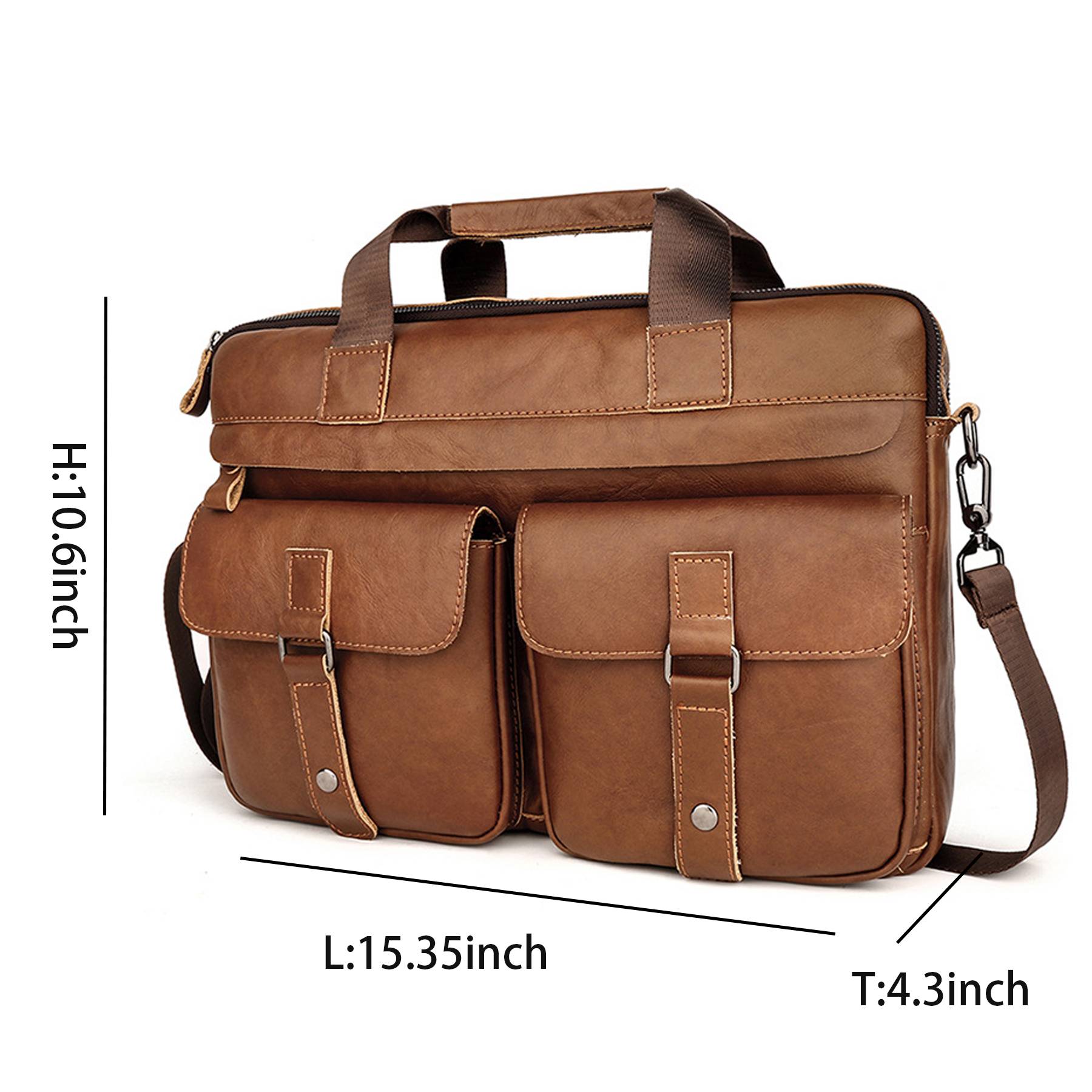 Vintage Leather Travel Messenger Office Crossbody Bag 4