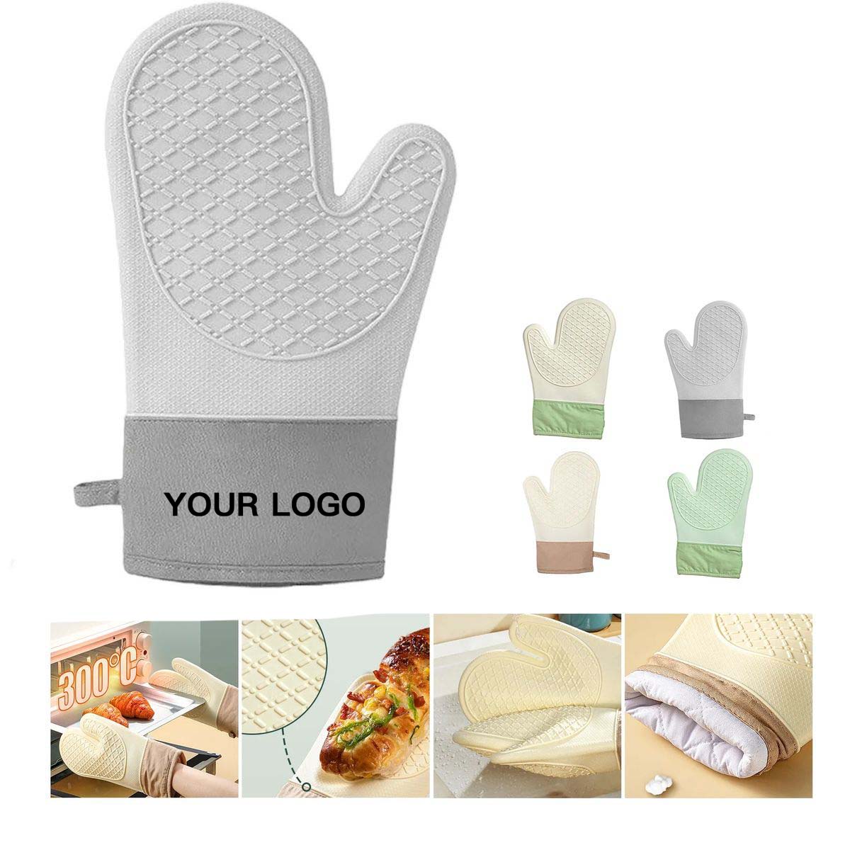 Heat Resistant Silicone Oven Gloves with Non Slip Grip 2