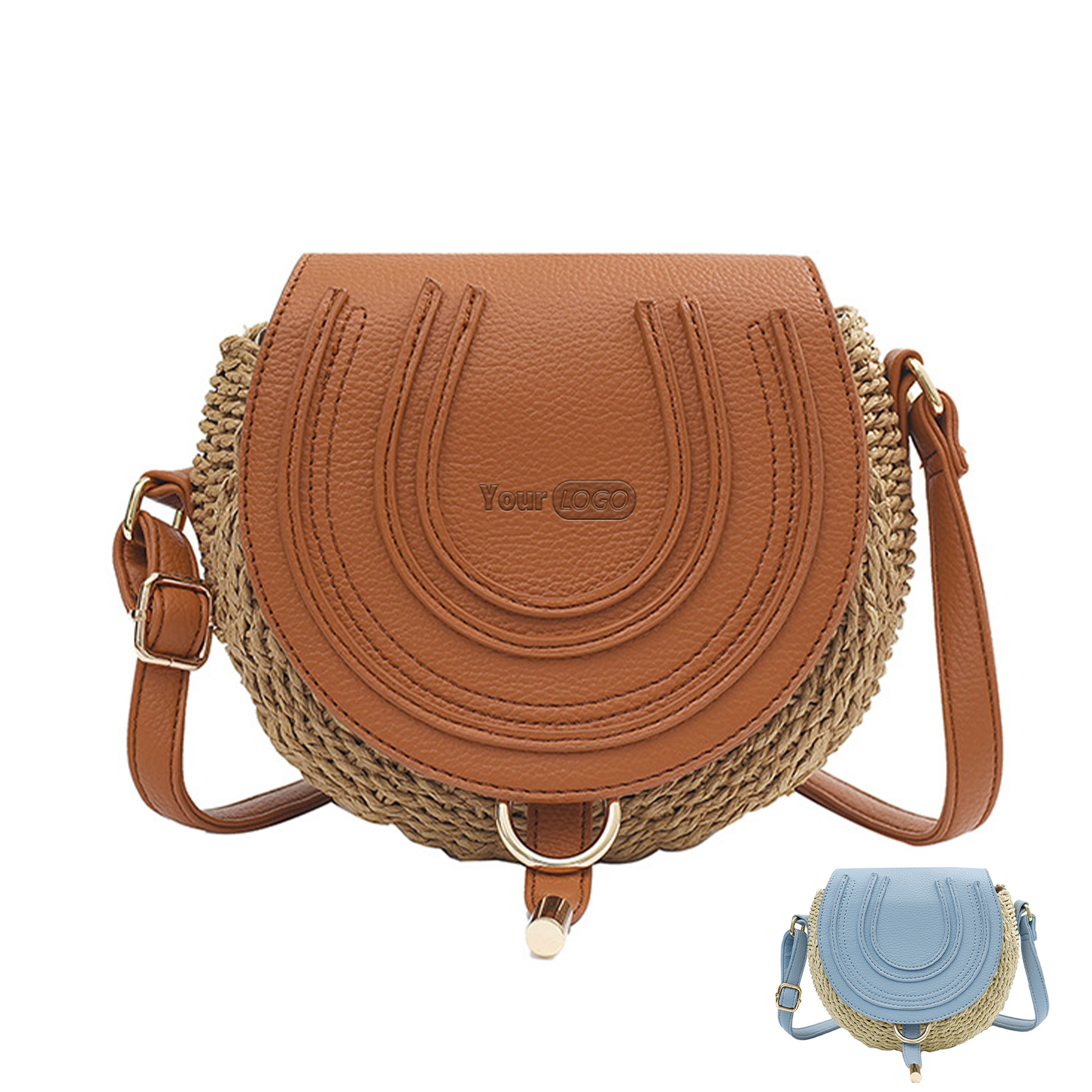 Jute Versatile straw cross-body shoulder bag 7