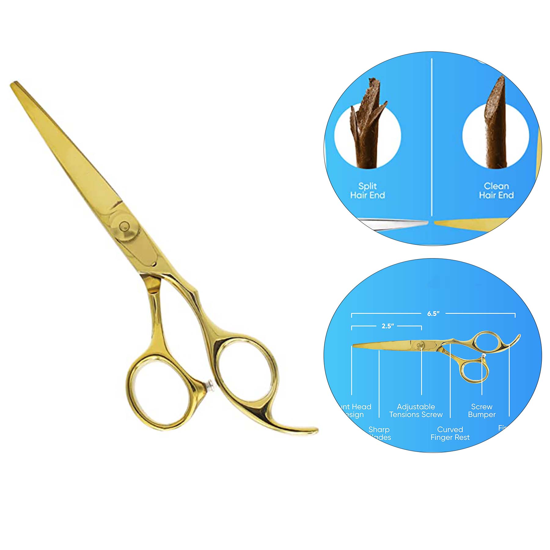 6.5 Overall Length Barber Hair Cutting Scissor 2
